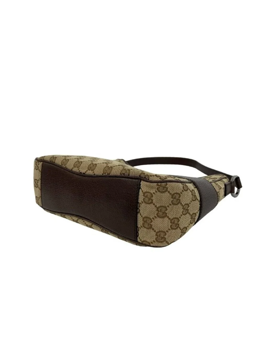 Gucci GG Pattern Canvas Leather Shoulder Bag Mini Tote Brown - Picture 8 of 10